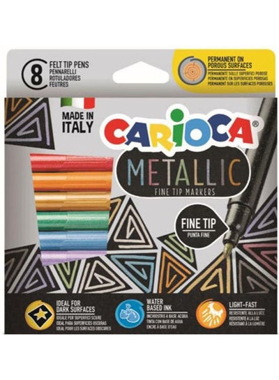 اشتري Set Of 8 Metallic Feltip Colors With Thick Tip Multicolour في مصر