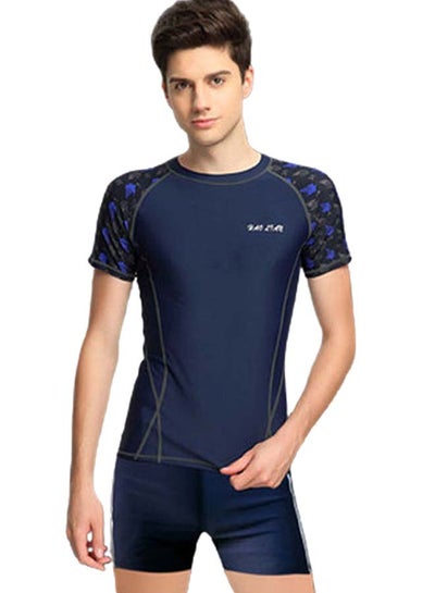 Buy Swim Shorts And Crew Neck T-Shirt Blue in Saudi Arabia