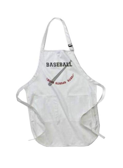 Buy Baseball Bat Sports Printed Apron With Pockets White/Black multicolor in Egypt