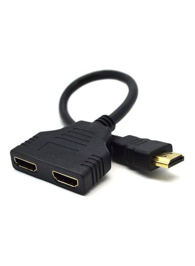 Buy Hdmi Male To 2 Hdmi Female Splitter Adapter Cable BLack in Egypt