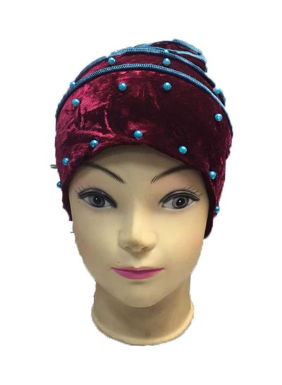 Buy Stylish Comfortable Bonnet Cap Maroon Red/Blue in Saudi Arabia