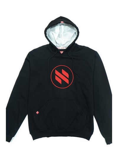 اشتري Net Printed Hoodie أسود في الامارات