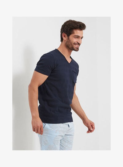 Buy Cotton  Round Neck  T-Shirt Navy in Egypt