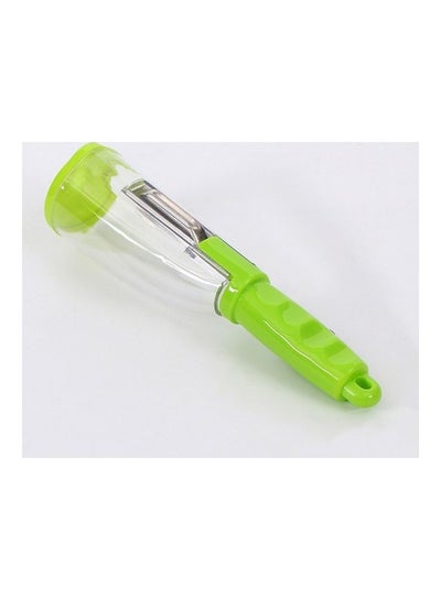 Buy Fruit and Vegetable Peeler with Container Green/Transparent in Saudi Arabia