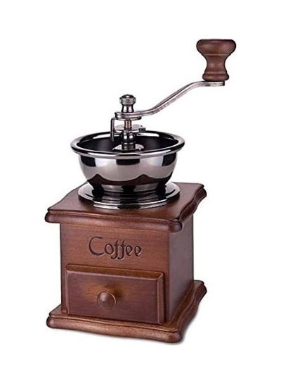 Buy Retro Design Wooden and Metal Mini Manual Coffee Grinder Brown/Silver in Egypt