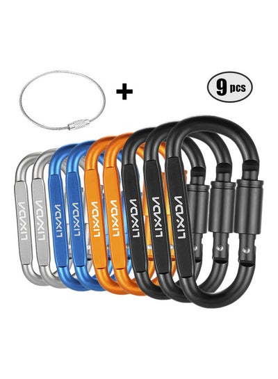 Buy 9-Piece Aluminum Alloy Carabiner 14 x 3 x 11cm in Saudi Arabia