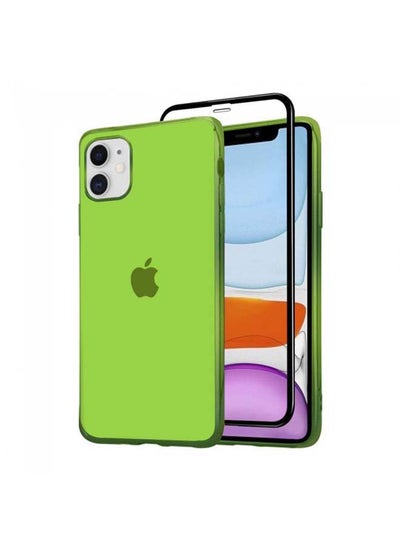 Buy 2-Pack Case Cover and Screen Protector for iPhone 12 Mini Light Green in UAE