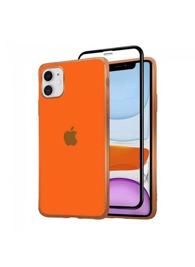 Buy 2-Pack Case Cover and Screen Protector for iPhone 12 Mini Orange in UAE