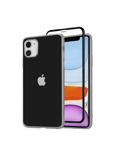 Buy 2-Pack Case Cover and Screen Protector for iPhone 12 Mini Black in UAE