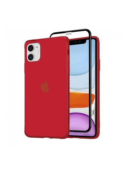 Buy 2-Pack Case Cover and Screen Protector for iPhone 12 Mini Red in UAE