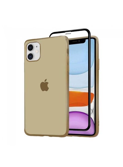 Buy 2-Pack Case Cover and Screen Protector for iPhone 12 Mini Gold in UAE