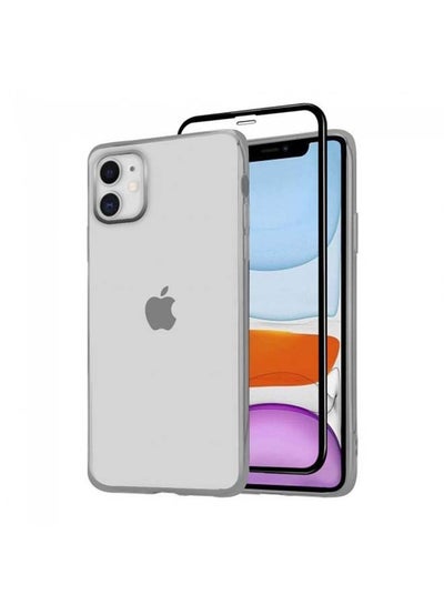 Buy 2-Pack Case Cover and Screen Protector for iPhone 12 Mini Silver in UAE