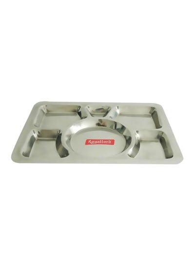 Buy Stainless Steel Serving Tray Silver 41x30cm in Saudi Arabia