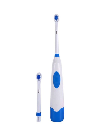 Buy Electric  Toothbrush With Dual Head White/Blue 24cm in Saudi Arabia