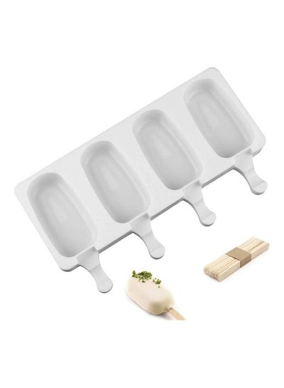 Buy 4-Cavities Reusable Ice Cream Mold White one size in Saudi Arabia