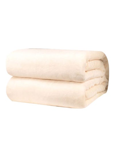 Buy Flannel Blanket flannel Beige 200x230cm in UAE