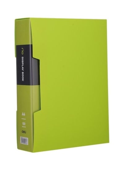 اشتري 100-Pocket Display Book File With Case Green في الامارات