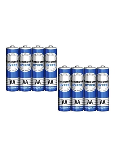 Buy 8-Pack Hyper AA Battery Blue/White in UAE
