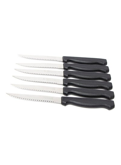 Buy 6-Piece Elegant Knives Set Black/Silver 19.5x12x1.4cm in Saudi Arabia