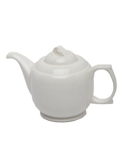 Buy Tea Pot With Lid White 9x9x18cm in Saudi Arabia