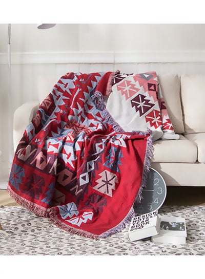 Buy A Vintage European Blanket Combination Red/White/Blue 180x230cm in UAE