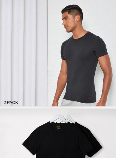 Buy Crew Neck T-Shirt (Pack of 2) Black in Egypt