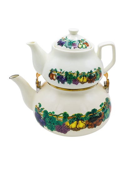 Buy Kensington Design Enamel Kettle & Ceramic Teapot Set Multicolour in UAE