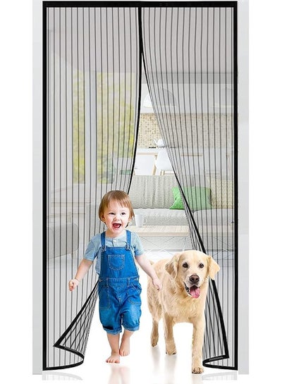 Buy Magnetic Closure Heavy Duty Mesh Screen Doors With Magnets Multicolor 100x210cm in Egypt