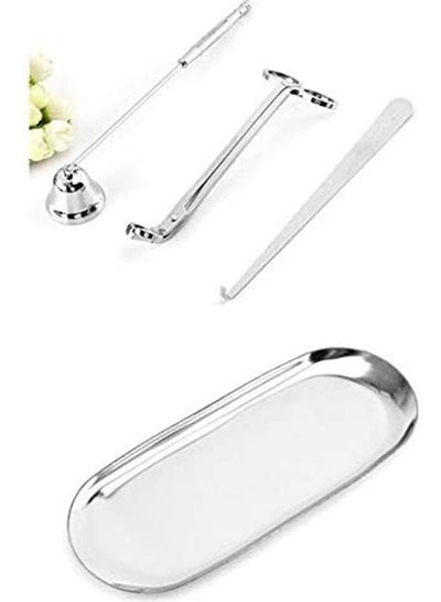 Buy 4-Piece Stainless Snuffer Candlelight Tool Silver in UAE