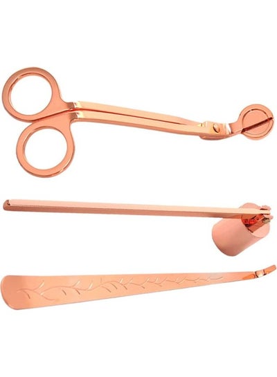 Buy 3-Piece Wick Trimmer Candle Cutter Rose Gold in Saudi Arabia