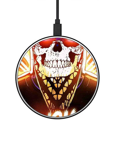 Buy Skull Printed Ultra Slim Fast Wireless Charger With USB Cable Multicolour in Saudi Arabia