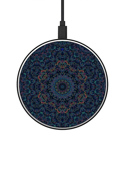 Buy Carpet Design Printed Ultra Slim Fast Wireless Charger With USB Cable Multicolour in UAE