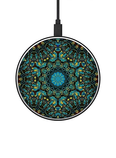 اشتري Carpet Design Printed Ultra Slim Fast Wireless Charger With USB Cable Multicolour في السعودية