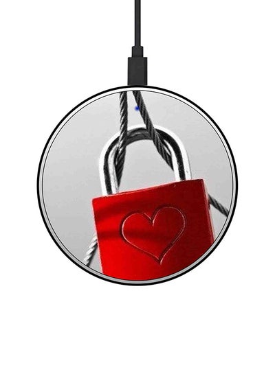 اشتري شاحن لاسلكي سريع بطبعة عبارة "Love Lock" مع كابل USB Red/Grey/Silver في الامارات