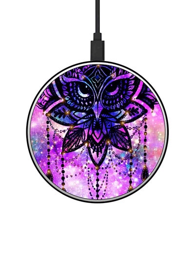 Buy Owl Dreamcatcher Printed Fast Wireless Charger With USB Cable Multicolour in Saudi Arabia