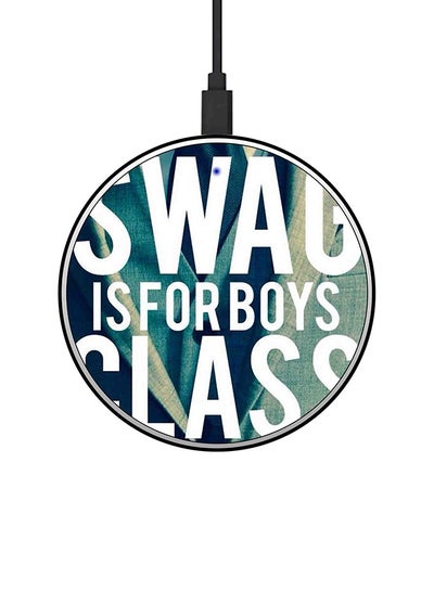 اشتري شاحن لاسلكي سريع مطبوع عليه عبارة "Swag Is For Boys" مع كابل USB متعدد الألوان في الامارات