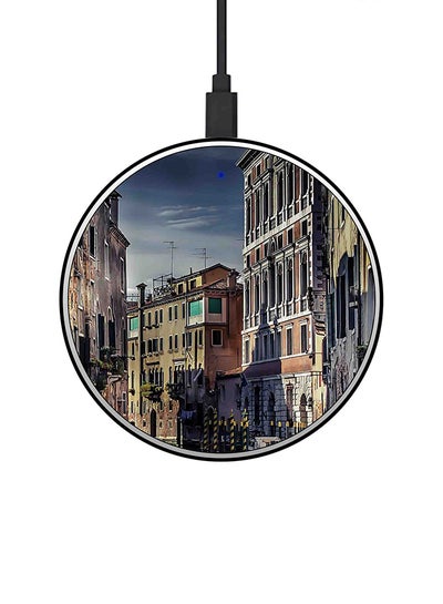 Buy Venice Printed Fast Wireless Charger With USB Cable Multicolour in UAE