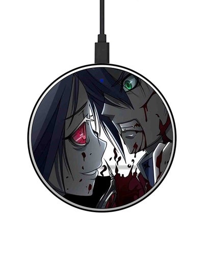 Buy Zombie Anime Printed Ultra Slim Fast Wireless Charger With USB Cable Multicolour in UAE