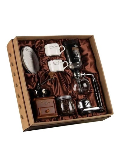 Buy Siphon Coffee Maker Syphon Machine Set Brown 41x41x12 cmcm in UAE