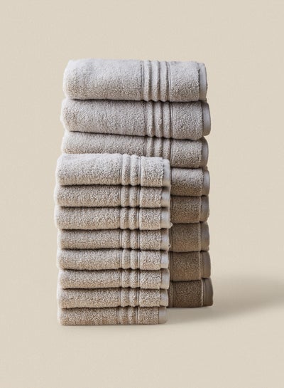 Buy 16 Piece Bathroom Towel Set - 500 GSM 100% Cotton Premium Quality - 8 Hand Towel - 8 Face Towel - Highly Absorbent - Fast Dry Linen in UAE