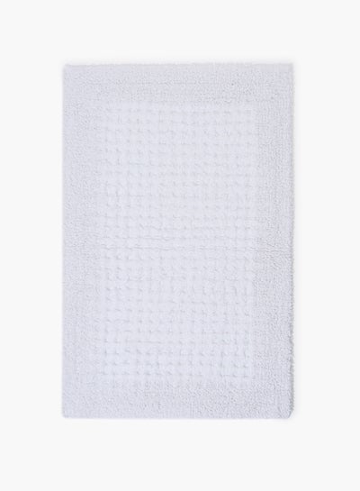 Buy Bath Mat - 100% Cotton 1720 GSM - Home Essential Bathroom Mat Reversible White 40 x 60cm in UAE