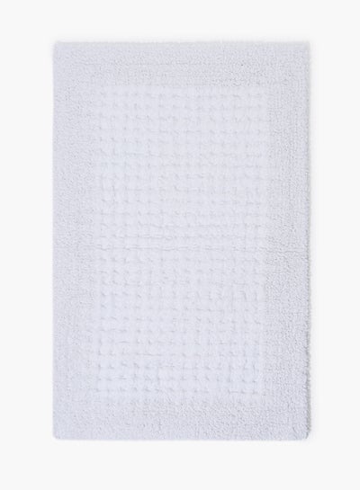 Buy Bath Mat - 100% Cotton 1720 GSM - Home Essential Bathroom Mat Reversible White 50 x 80cm in UAE