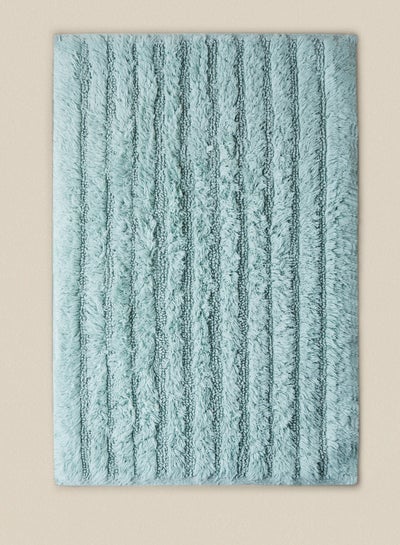 Buy Bath Mat - 100% Cotton 1370 GSM - Pure Home Infinity Bathroom Mat Anti-Slip Backing Aqua 50 x 80cm in UAE