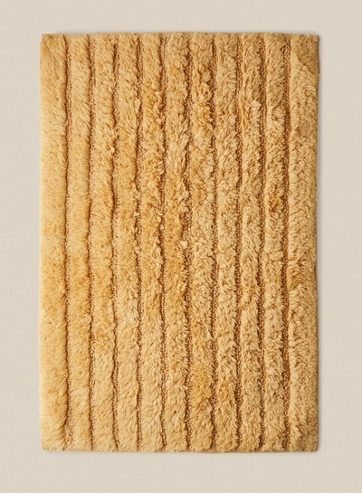 Buy Bath Mat - 100% Cotton 1370 GSM - Pure Home Infinity Bathroom Mat Anti-Slip Backing Gold 50 x 80cm in UAE