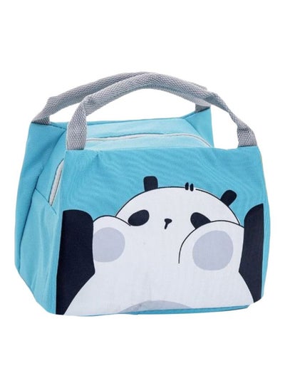 Buy Printed Insulated Thermal Lunch Bag Blue/White/Black 21x17x15cm in Saudi Arabia