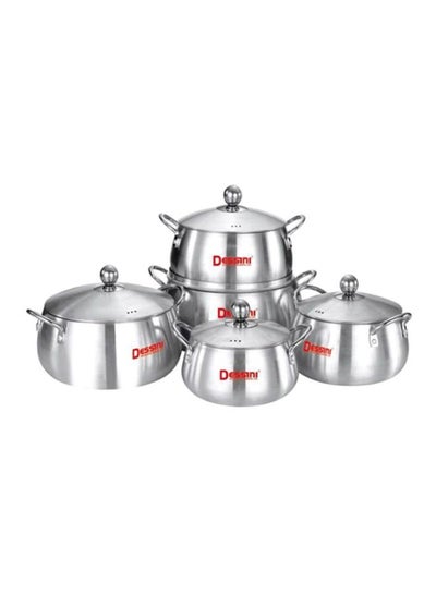 Buy 5-Piece Cooking Pot Silver 16 Cm, 18 Cm, 20 Cm, 22 Cm, 24cm in UAE