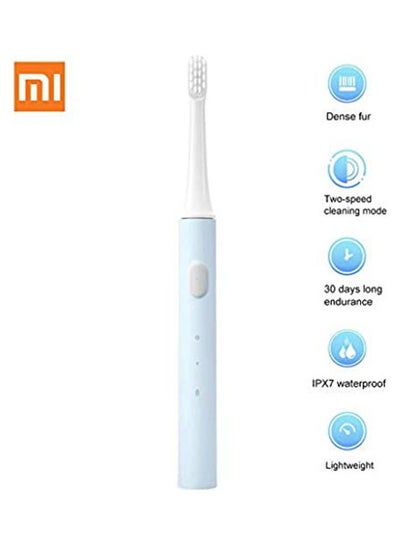 Buy Electric Adult Ultrasonic Automatic Toothbrush Blue/White in Saudi Arabia