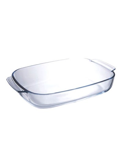 Buy Rectangle Glass Baking Dish With Handle Clear 2Liters in UAE