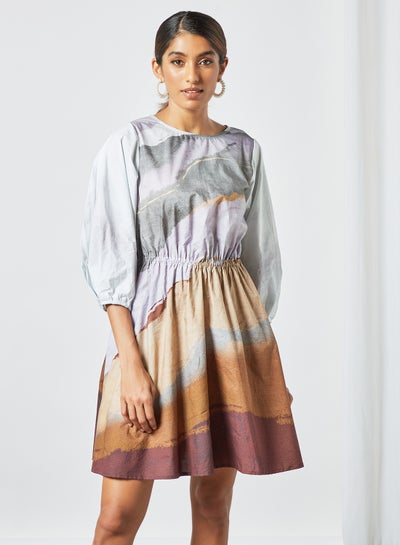 Buy All-Over Print Dress Multicolour in UAE