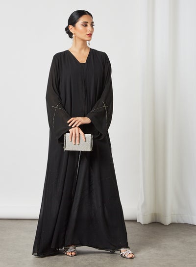 Embellished Wide Sleeve Abaya Black price in UAE, Noon UAE